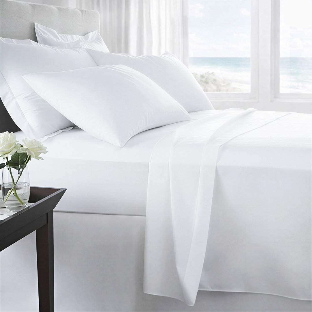 Lençol branco de hotelaria 1 Lençóis 100% Algodão de Cama Brancos - Image 1