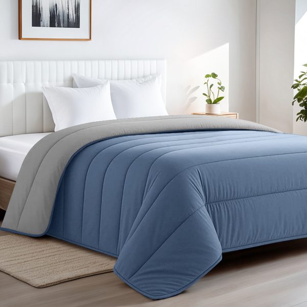Edredom Nórdico Bicolor 250g/m² Azul e Cinza