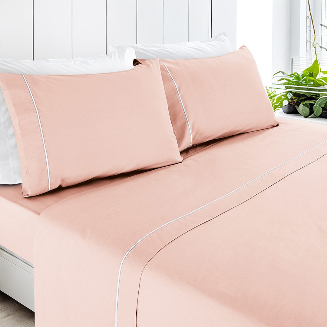 salmão Lençóis de Cama Lisos Salmão - Image 1