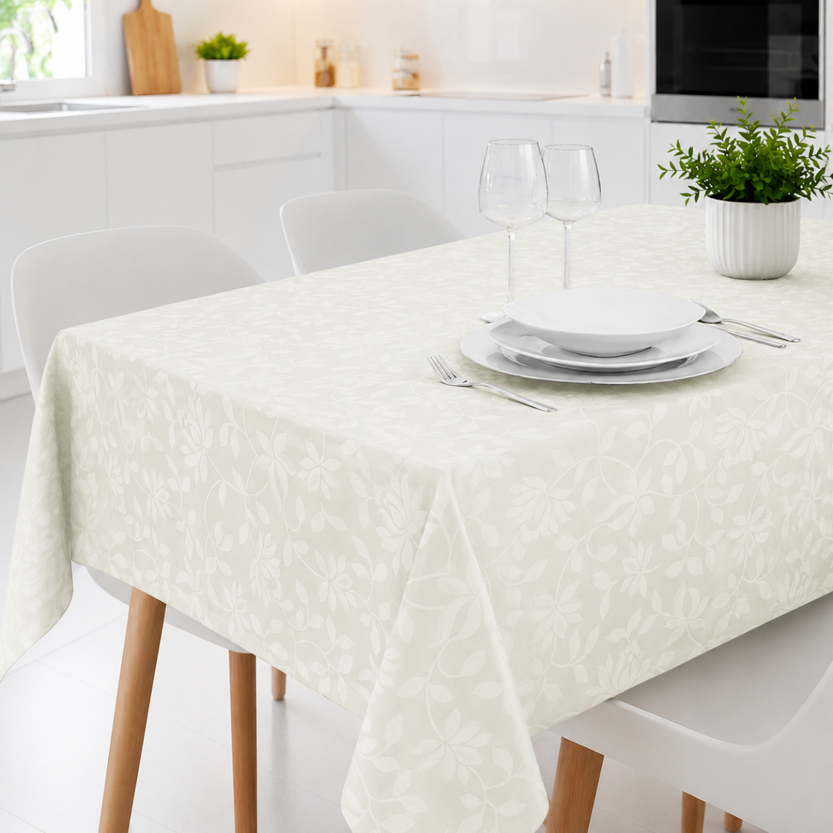 Toalha de Mesa Anti Nódoas Pérola