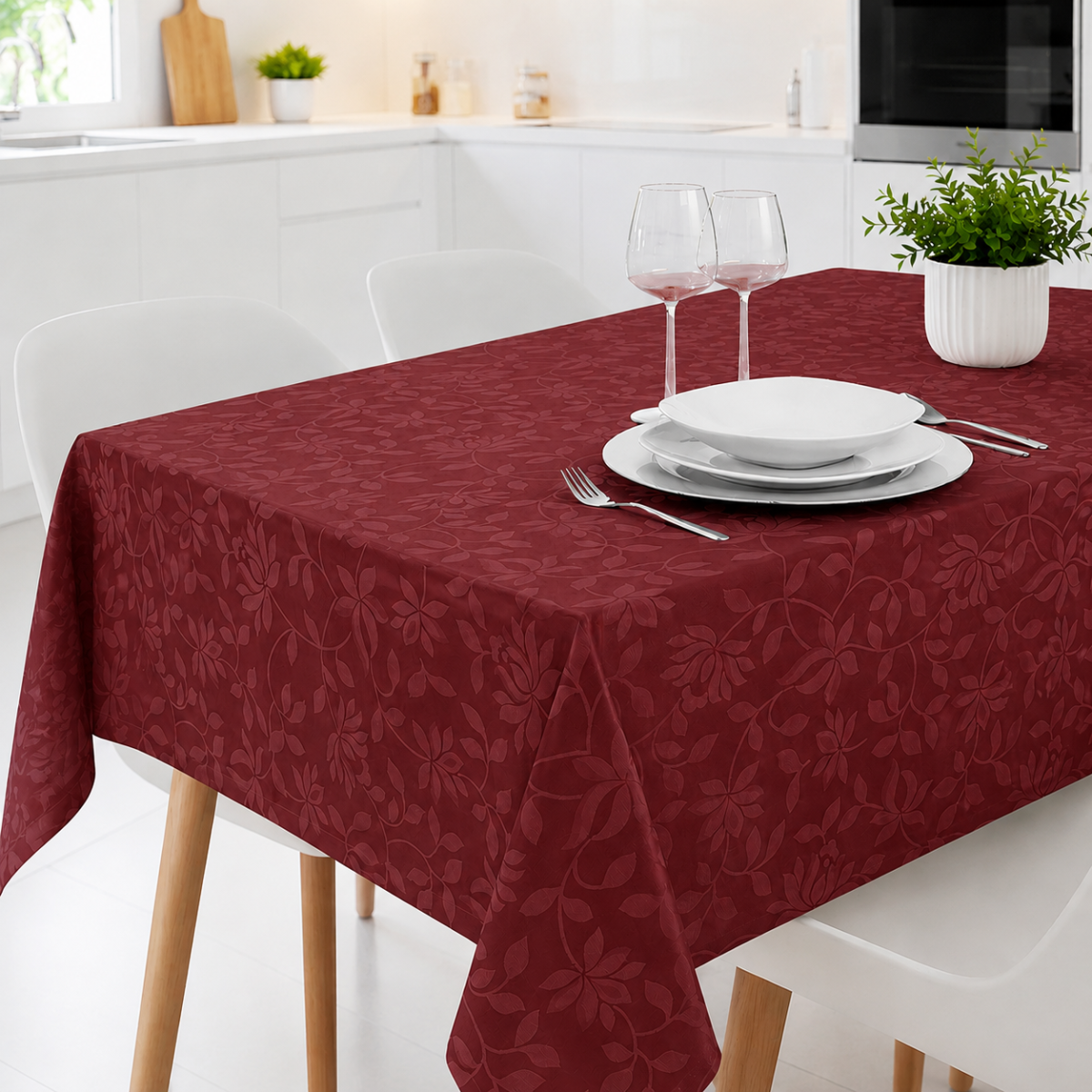 Toalha de Mesa Anti Nódoas Bordo