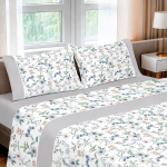Lençóis de Cama Digital Flores Cinza - Image 3